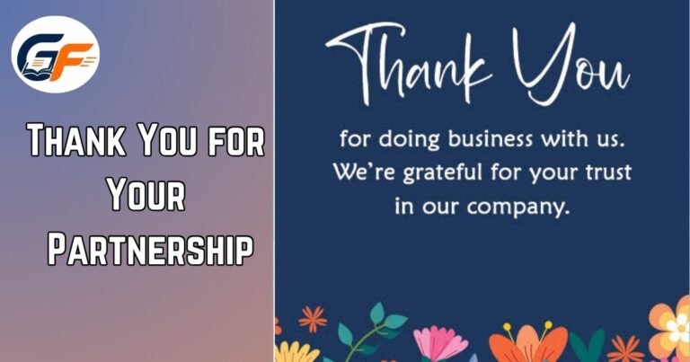 Thank You for Your Partnership